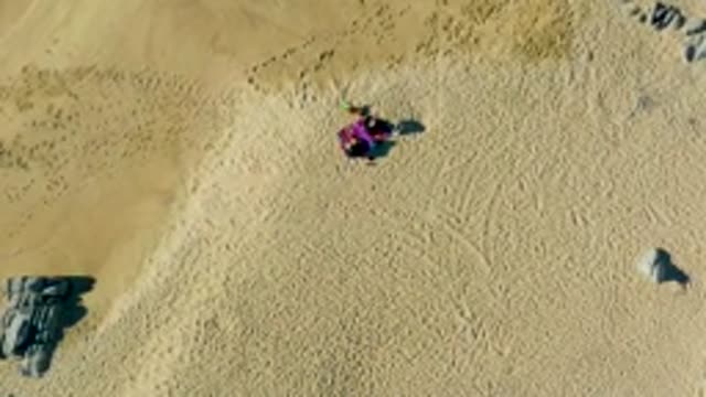 LA FORTUNA EAST CAPE BCS MEXICO-2022: Dune Buggy Moving on Sandy Dunes