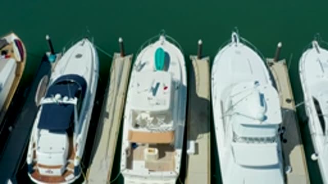 PUERTO LOS CABOS BCS MEXICO-2022: Overhead View of Moored Boats at Marina