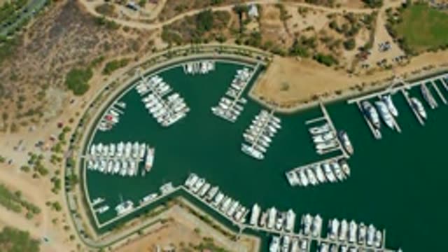 PUERTO LOS CABOS BCS MEXICO-2022: Marina with Boats Departing and Docking