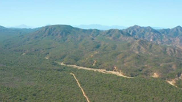 EL SALADO VIEJO LOS CABOS BCS MEXICO-2022: Vehicle Moving Along Forested Mountain Road