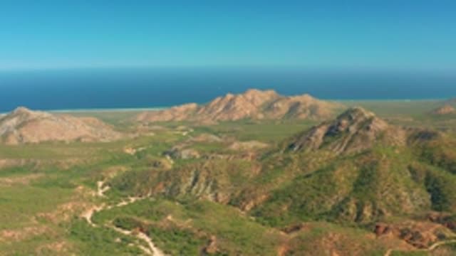 EL SALADO VIEJO LOS CABOS BCS MEXICO-2022: Coastal Mountain Range with Winding Road