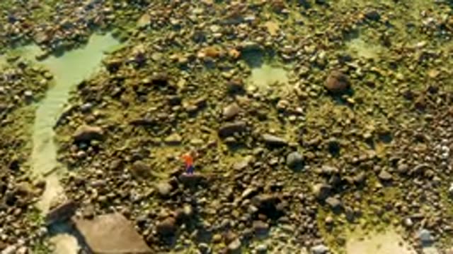 EL TULE LOS CABOS BCS MEXICO-2022: Person Walking Across Rocky Riverbed
