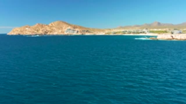 CHILENO BEACH LOS CABOS BCS MEXICO-2022: Coastal Wave Motion by Rocky Shore