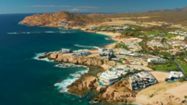 CHILENO BEACH LOS CABOS BCS MEXICO-2022: Coastal Road with Car Driving Past