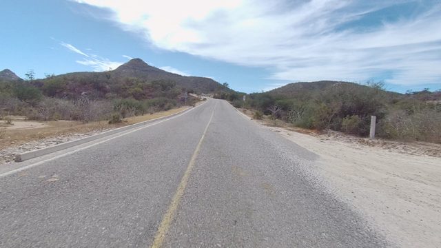 EAST CAPE LOS CABOS BCS MEXICO-2022: Desert Road Journey with Distant Mountains
