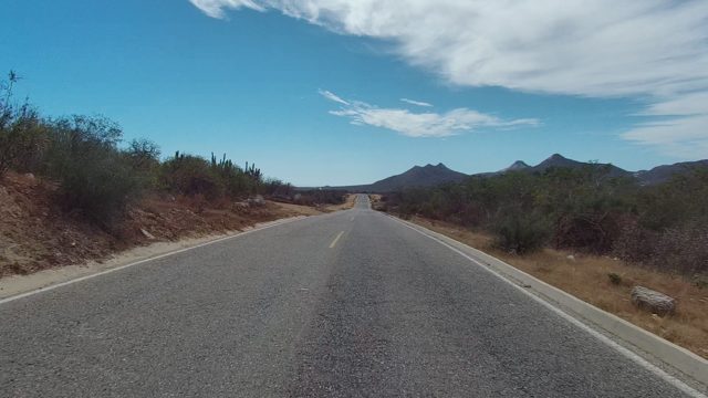 EAST CAPE LOS CABOS BCS MEXICO-2022: Paved Road in Arid Mountainous Terrain