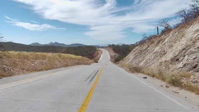 EAST CAPE LOS CABOS BCS MEXICO-2022: Paved Road Winding Through Dry Mountain Terrain
