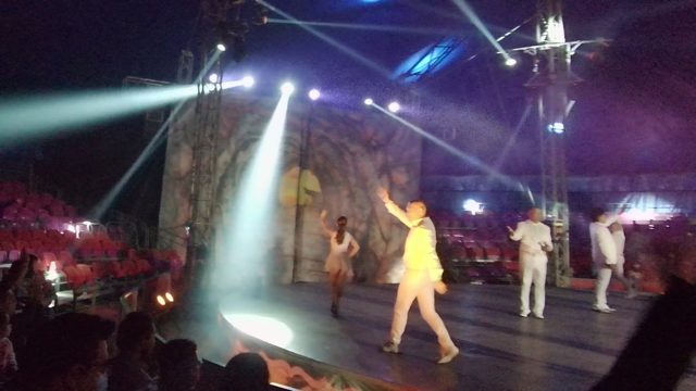 SAN JOSE DEL CABO BCS MEXICO-2022: Dancers Performing on a Lit Stage with Audience