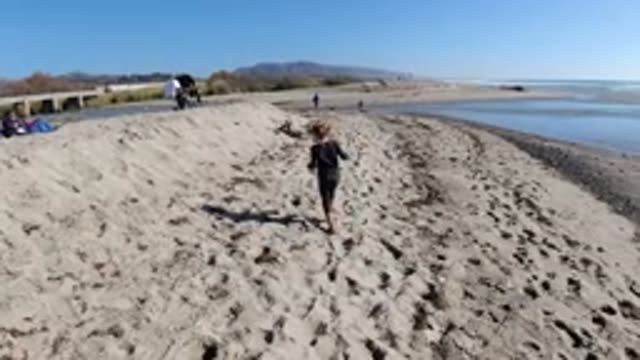 TRESTLES BEACH CALIFORNIA-2019: Child Walking On The Beach