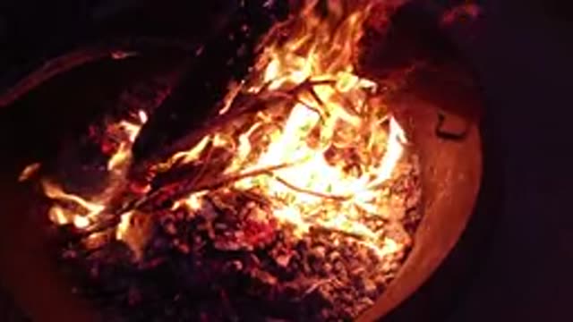 TRESTLES BEACH CALIFORNIA-2019: A Blazing Evening Campfire Dancing Through The Night