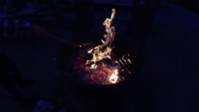 TRESTLES BEACH CALIFORNIA-2019: A Bright Burning Red And Yellow Flame In The