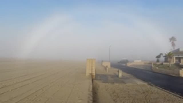 HUNTINGTON BEACH CALIFORNIA-2019: Grey Skies O'er A Neighborhood That Is Open