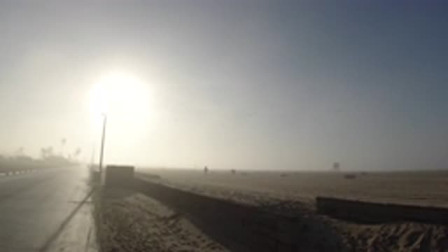 HUNTINGTON BEACH CALIFORNIA-2019: Morning Beach Fog Timelapse