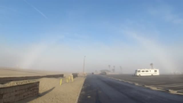 HUNTINGTON BEACH CALIFORNIA-2019: Open Landscape On The Left Van Packed By The