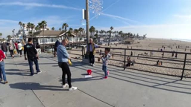 HUNTINGTON BEACH CALIFORNIA-2019: Kid Exhibition On The Beach