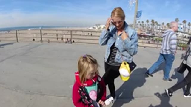 HUNTINGTON BEACH CALIFORNIA-2019: Family Having Fun