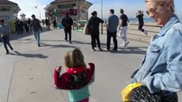HUNTINGTON BEACH CALIFORNIA-2019: Fresh Air Stroll