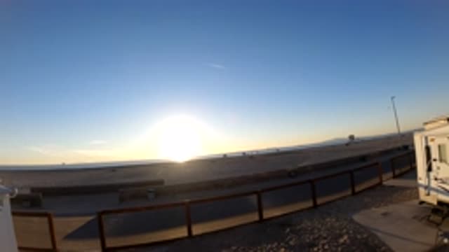 BOLSA CHICA CALIFORNIA-2019: Rapid Sun Setting And Light Traffic On A Clear Day