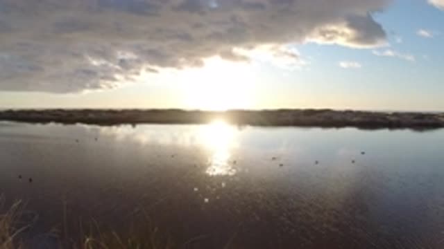 PISMO BEACH CALIFORNIA-2019: Beautiful Clean And Clear Lake Lit By Sunlight And