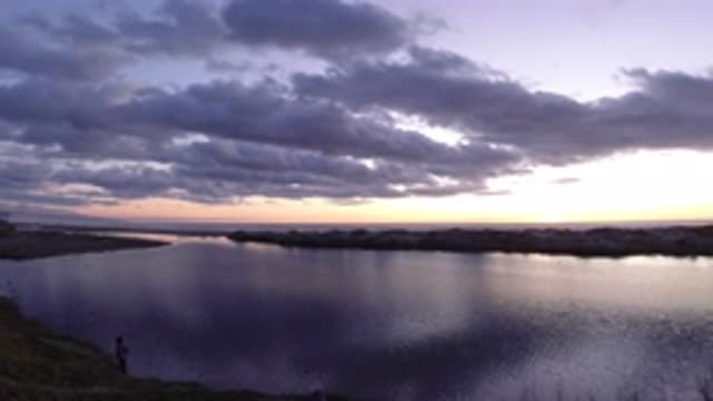 PISMO BEACH CALIFORNIA-2019: A Beautiful Scene Of A Waterfront As The Sunsets
