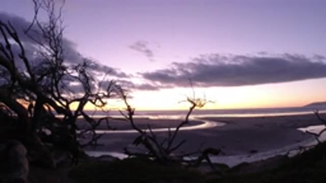 PISMO BEACH CALIFORNIA-2019: Beautiful Sunset Over A Part Of Land That Appears