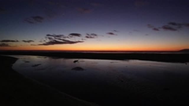 PISMO BEACH CALIFORNIA-2019: The Sunset Leaves The Sky With Different Colors