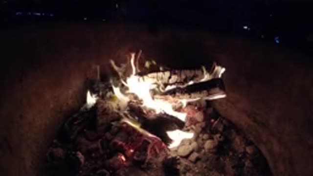 PISMO BEACH CALIFORNIA-2019: Top Of Sand Wood Flame Fire Upwards Sky Is Slowly