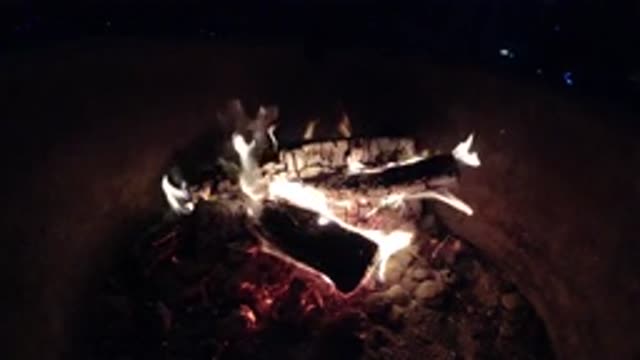 PISMO BEACH CALIFORNIA-2019: Low Burning Campfire