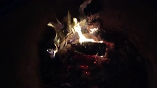 PISMO BEACH CALIFORNIA-2019: Wood Burning And Burning To Embers In A Deep Place