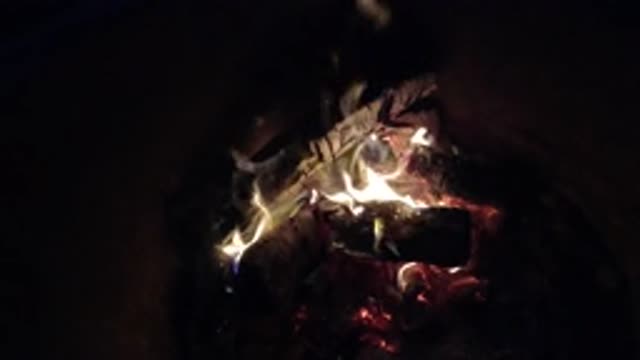 PISMO BEACH CALIFORNIA-2019: A Red Hot Fire In Slow Motion In A Place Seemingly
