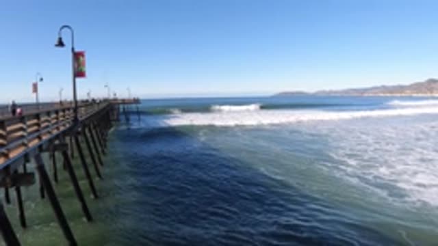 PISMO BEACH CALIFORNIA-2019: Sea View From The Pier