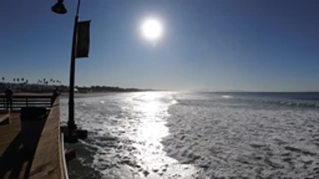 PISMO BEACH CALIFORNIA-2019: Slow Motion Footage Of The Surf Coming In At A