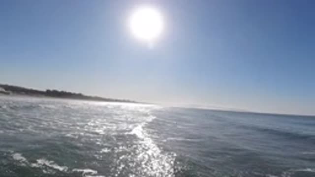 PISMO BEACH CALIFORNIA-2019: Wonderful Shot Of Ocean Shoreline Taken From A Boat