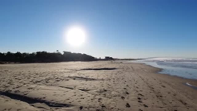 PISMO BEACH CALIFORNIA-2019: The Beach And Shore On A Sunny Day With No Clouds