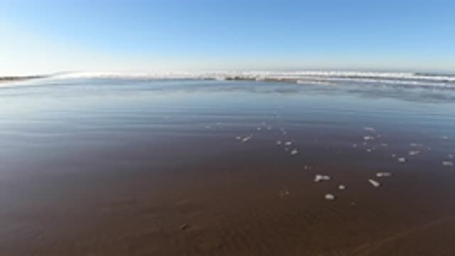 PISMO BEACH CALIFORNIA-2019: Deep Blue And Clean Sea With Tiny Fishes Swimming