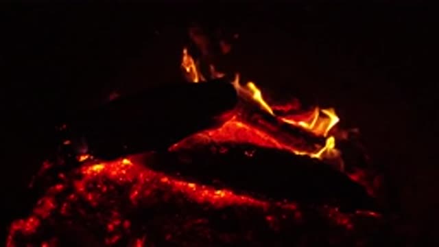 OJAI CALIFORNIA-2019: Fire Burning Strong At Night