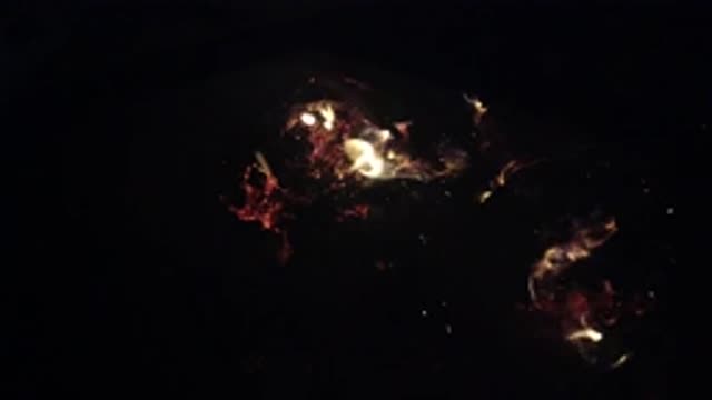 OJAI CALIFORNIA-2019: Ember Burning in Flames in the Darkness Sparking Sparks