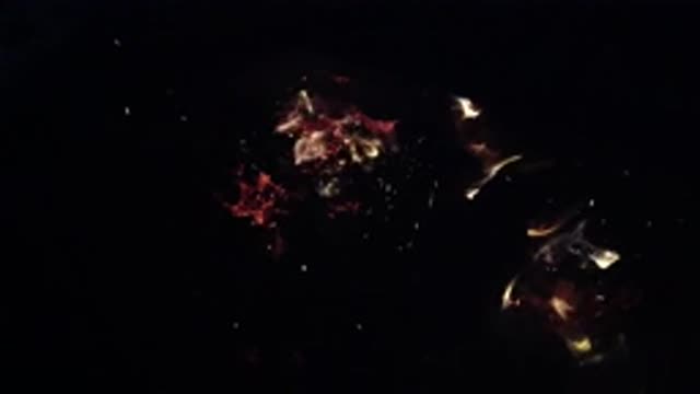 OJAI CALIFORNIA-2019: A Slow Motion Fire Burning In The Darkness