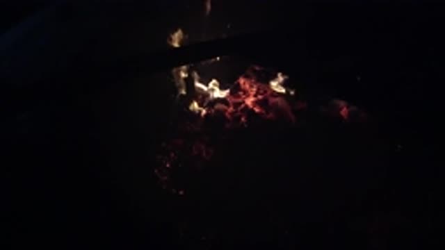 OJAI CALIFORNIA-2019: A Slow Motion Fire Burning In The Darkness
