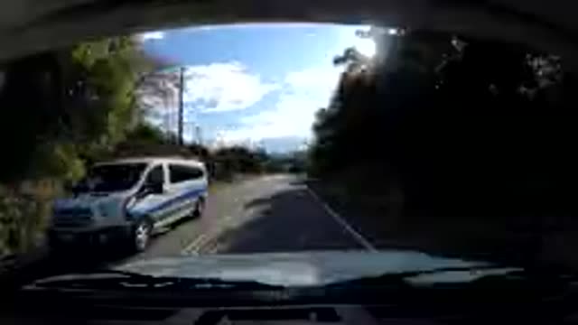 OJAI CALIFORNIA-2019: Camera Driving Road Countryside Fast Speed Trees Sunny Day