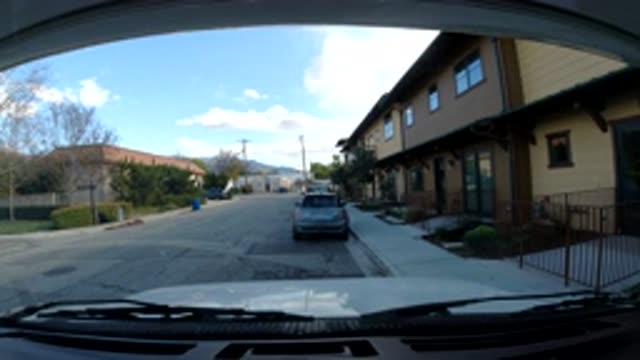 OJAI CALIFORNIA-2019: Video Recorded From A Camera Inside The Parked Car Films