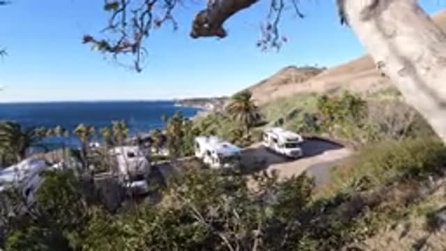 MALIBU CALIFORNIA-2019: Serene Picturesque Ocean View RV Park Located Off The
