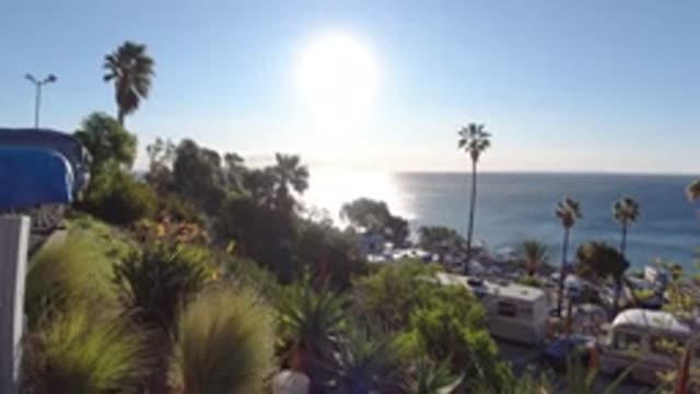 MALIBU CALIFORNIA-2019: View From The Top Of A Hill With Sea And Horizon