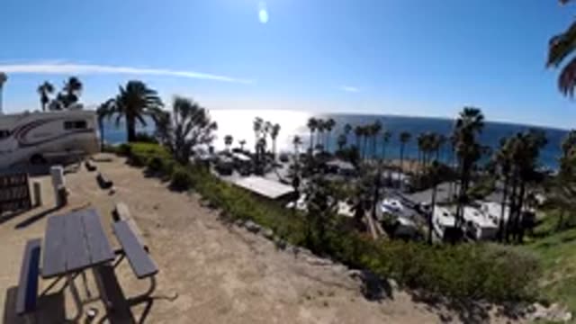 MALIBU CALIFORNIA-2019: Recreational Vehicle Parking Lot Near Ocean View