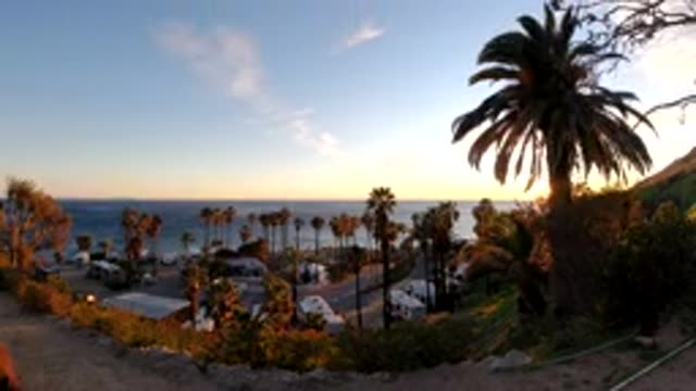 MALIBU CALIFORNIA-2019: Time Lapse Shows Trees Blowing In The Wind
