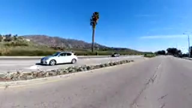 MALIBU CALIFORNIA-2019: Driving In The Right Lane In Light Traffic During A Sunny Day