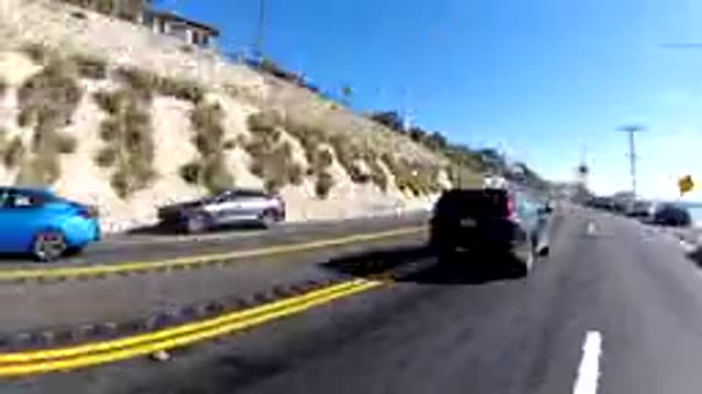 MALIBU CALIFORNIA-2019: Time Lapse Of Car Driving And Coming To Multiple Stops