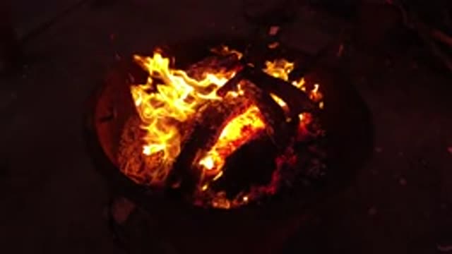 SAN CLEMENTE CALIFORNIA-2019: Fire Burning With High Flames And Glowing Embers