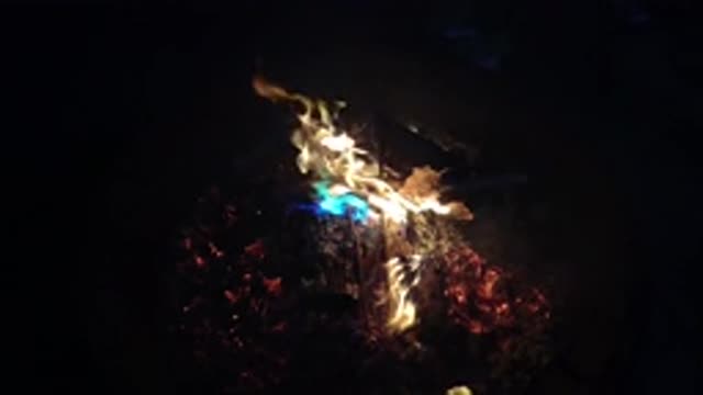 SAN CLEMENTE CALIFORNIA-2019: Cozy Night Next To The Fire