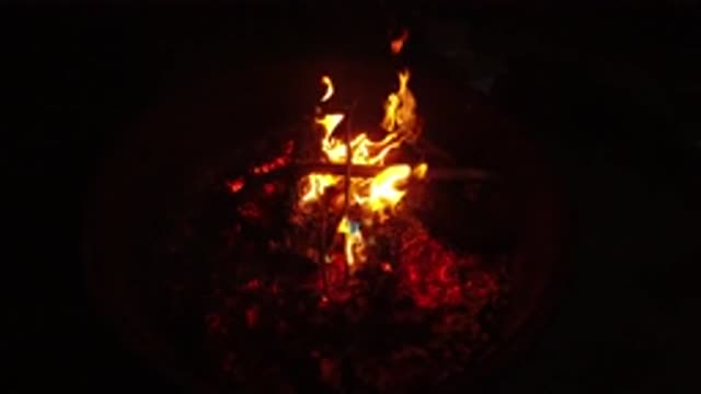 SAN CLEMENTE CALIFORNIA-2019: A Bright Burning Red And Yellow Flame